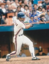 WALLY BACKMAN NEW YORK METS  1986 WS CHAMPS  ACTION SIGNED 8x10