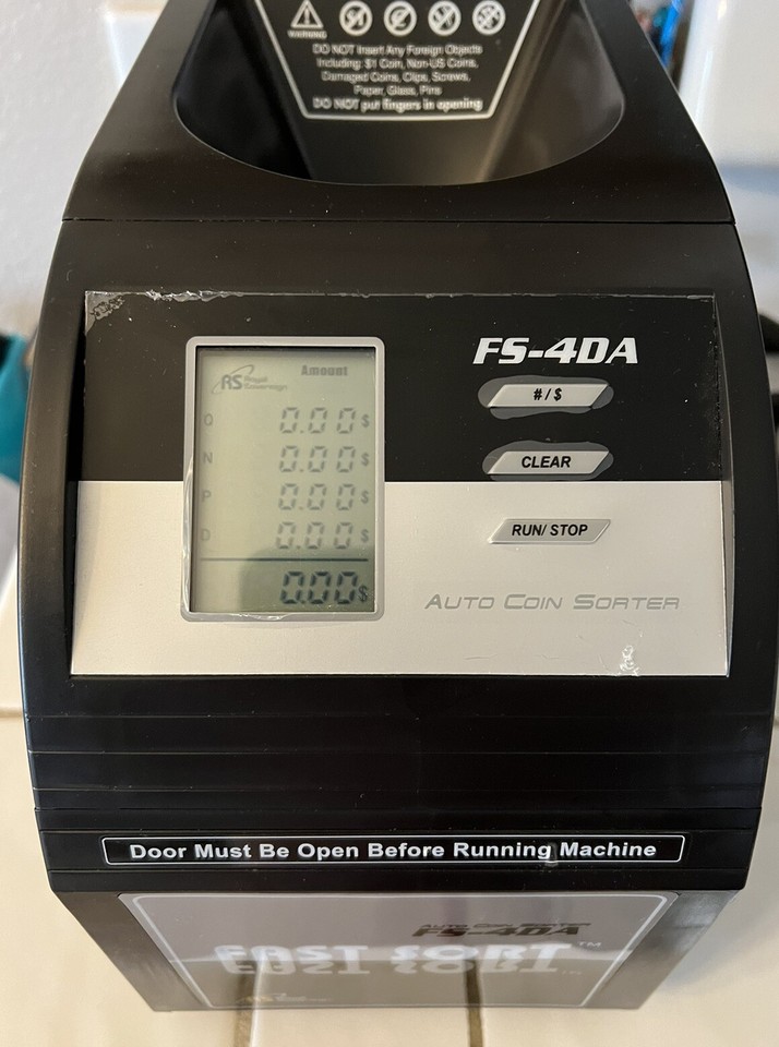 Royal Sovereign FS4DA Fast Sort 4Row Auto Coin Sorter Counter Tested