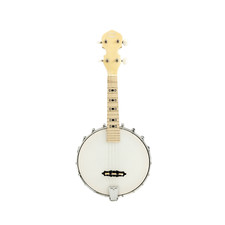 Caraya BJ-24 All-Maple Concert Ukulele Size 4-String Banjo,Open-Back,Milky Top