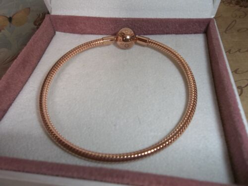 Genuine Authentic Pandora Rose Gold Moments Snake Chain Bracelet 580728 19cm - Picture 3 of 3