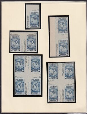 #ad 1935 Sc 768 Farley imperf Byrd NGAI Cross Gutter Blocks amp; Gutter Pairs Page $55.65