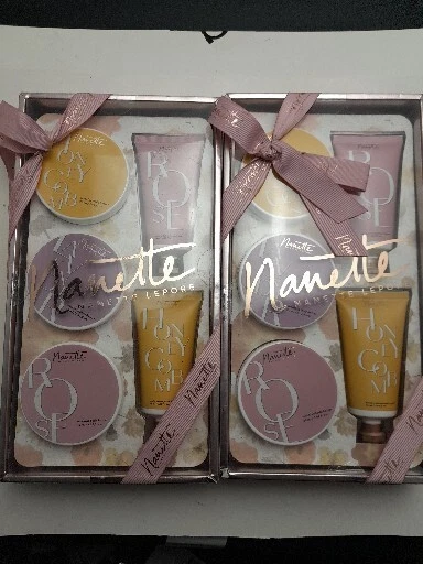 (2) JUEGO DE REGALO NANETTE LEPORE 5 PIEZAS MANTEQUILLA CORPORAL Y CREMA DE MANOS NUEVO EN CAJA + ENVÍO GRATUITO Foto 2 de 4