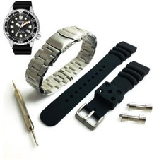 Steel  Silicone Replacement Watch Band For Citizen Dive BN0150-28E E168-S100623