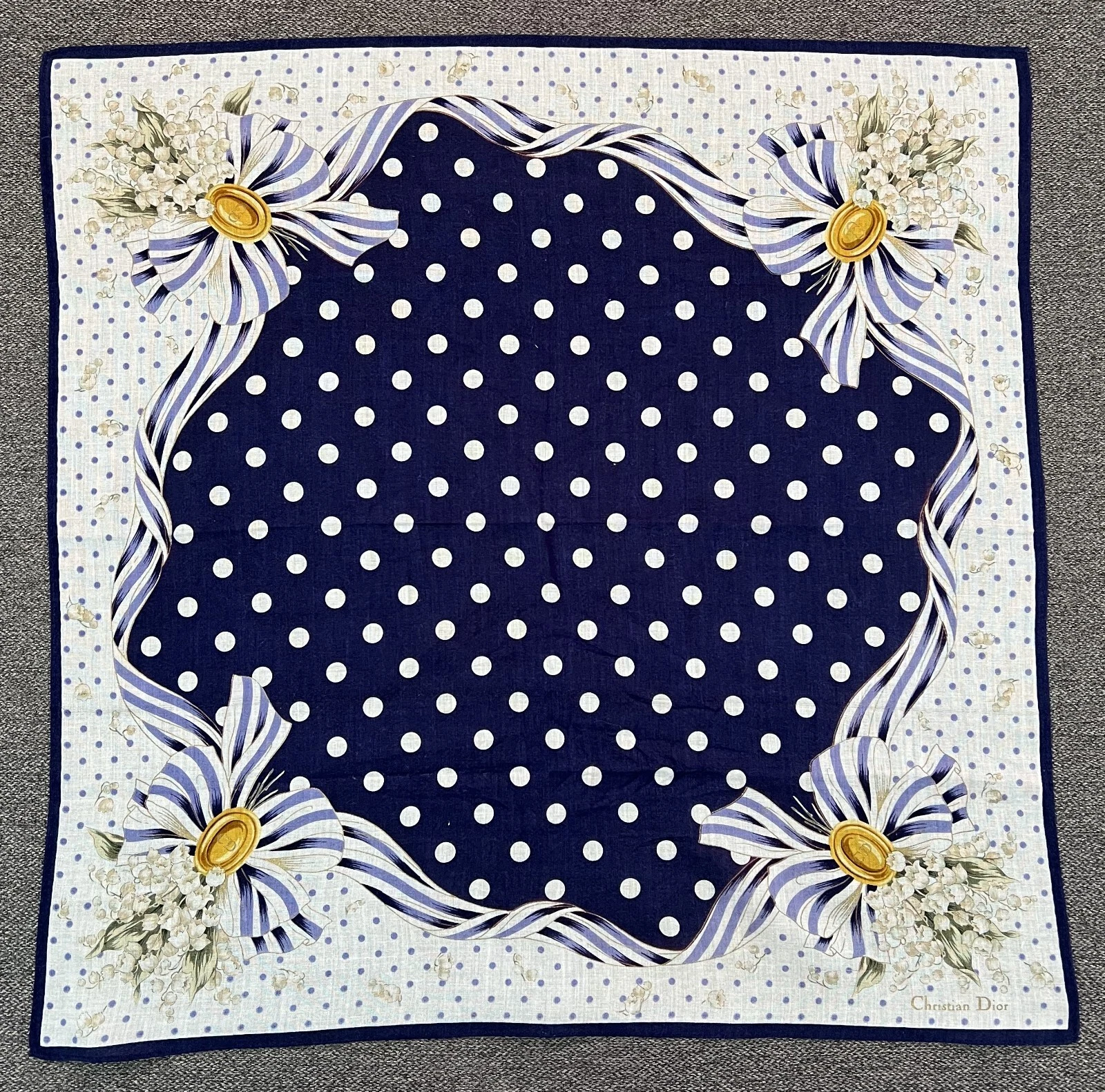 Mouchoir Christian Dior vintage unisexe foulard carré enveloppant bandana