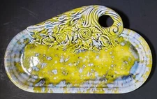 Beautiful Byron Molds 1977 Ceramic Serving Tray Hand Painted in May 1978 by CR