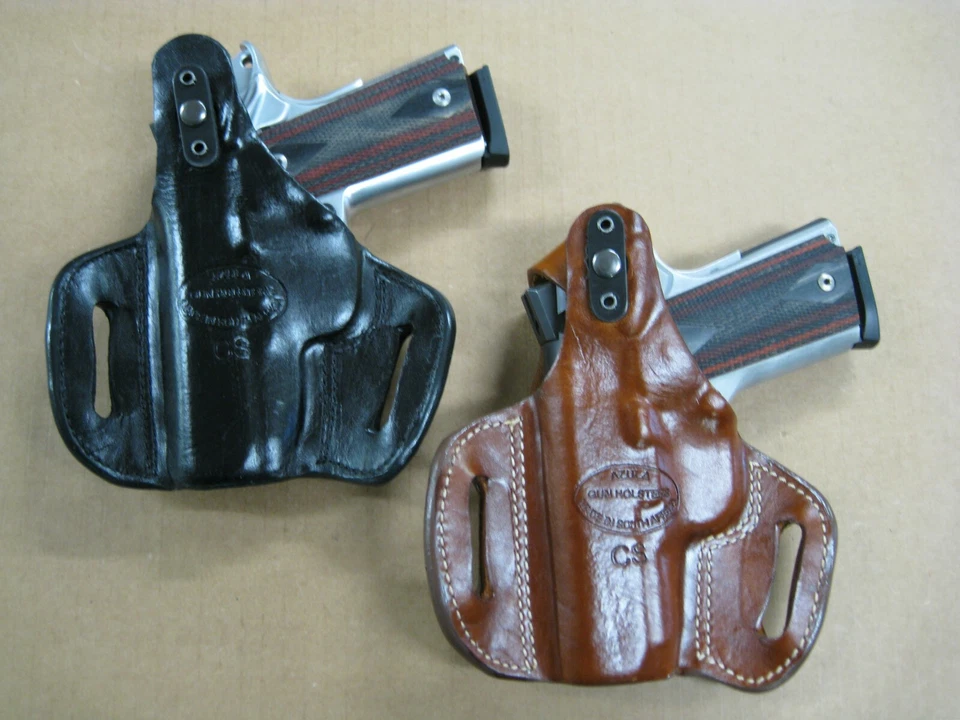 Azula Leather Thumb Break OWB 2 Slot Pancake Belt Holster For.. Choose Gun - 1 - Image 2 of 4