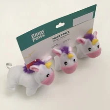 NEW Dog Toys 3 Miniz Mini Unicorns Plush Squeaks | Zippy Paws