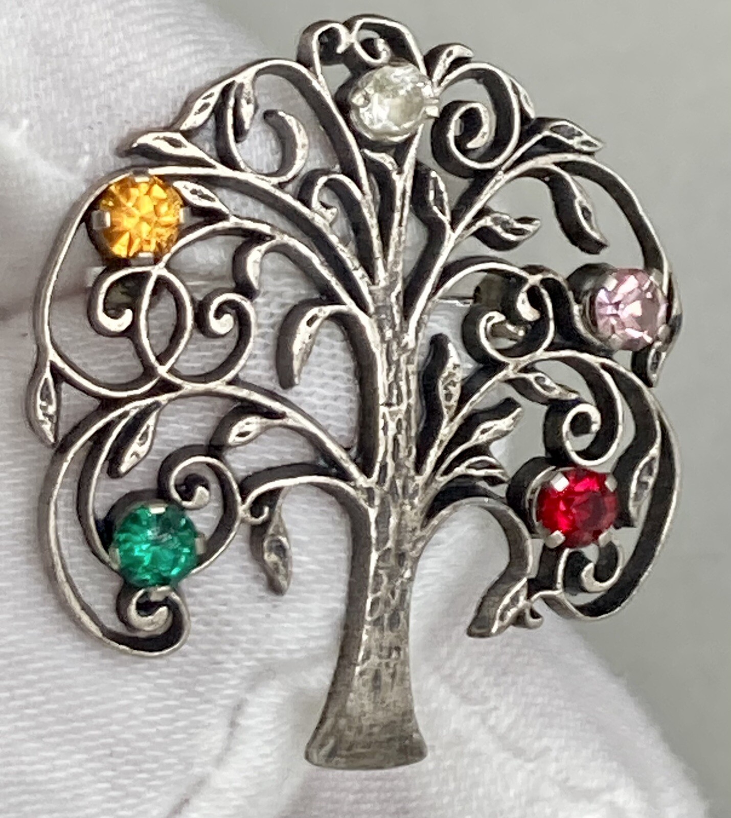 Anson Signed Sterling Silver 925 Multi Color Rhin… - image 13