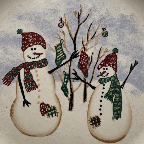 Royal Seasons Christmas Snowmen Dinnerware 8 Piece Set for 2 Made in China - Picture 4 of 21