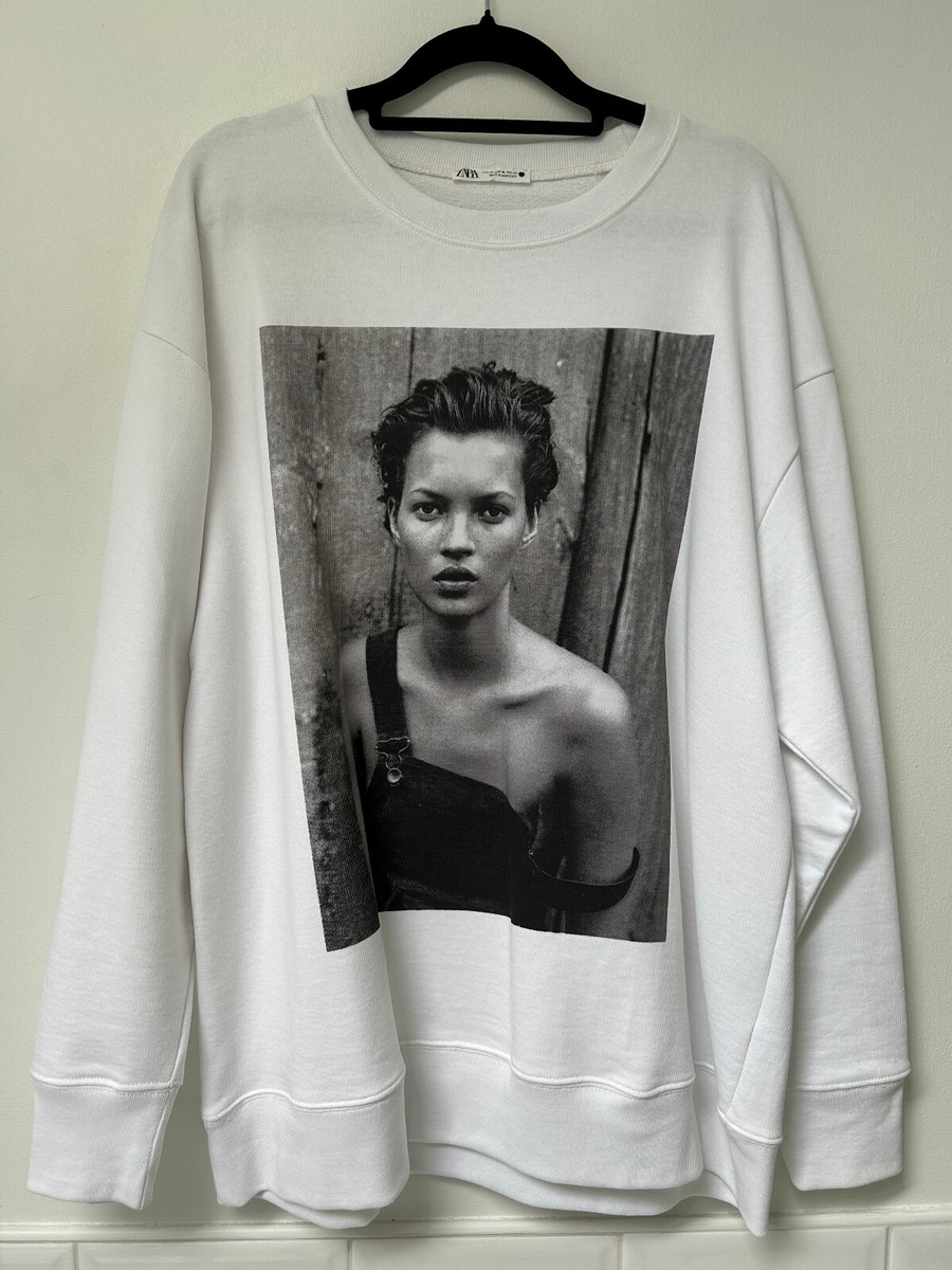 新品　ZARA　KATE MOSS　スウェット 人気】ZARA Kate Moss ケイトモス スウェット L ブラック - メルカリ