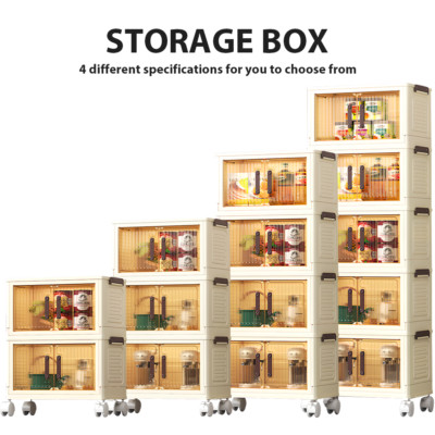 Tragbarer Schrank Faltbare Aufbewahrungsbox Transparente Lagerbox mit Rollen DHL