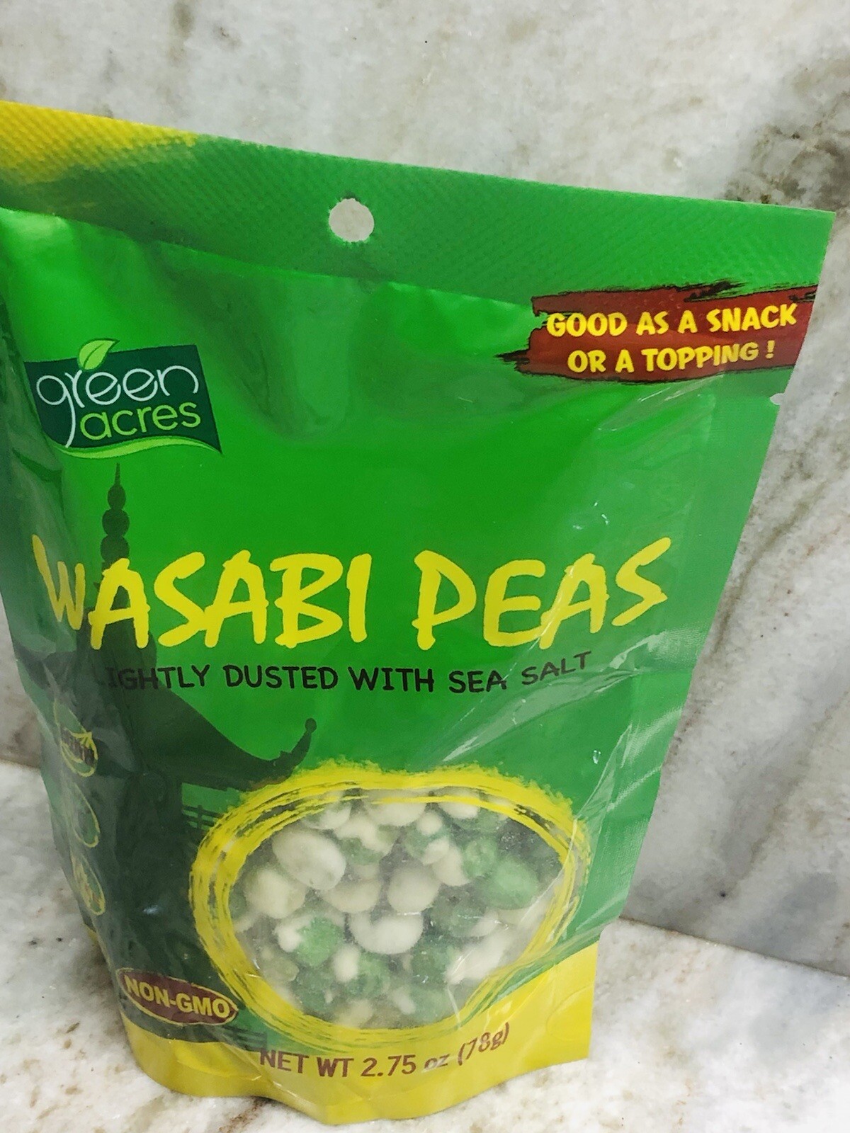 ShipN24Hours. NewGreen Acres Wasabi Peas Lightly Dusted With Sea Salt