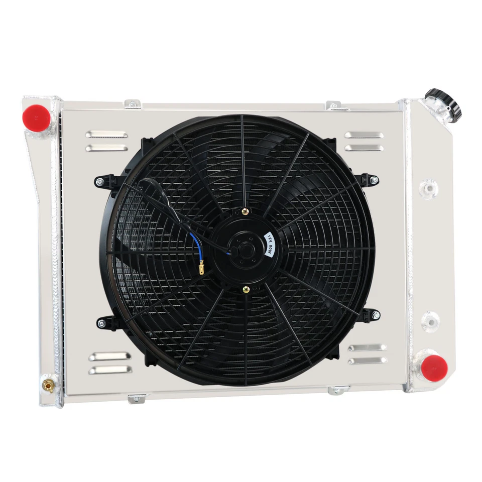 3 Row Radiator+Shroud+Fan Fit 68-88 Chevy Camaro Chevelle El Camino Monte Carlo - Image 2 of 4