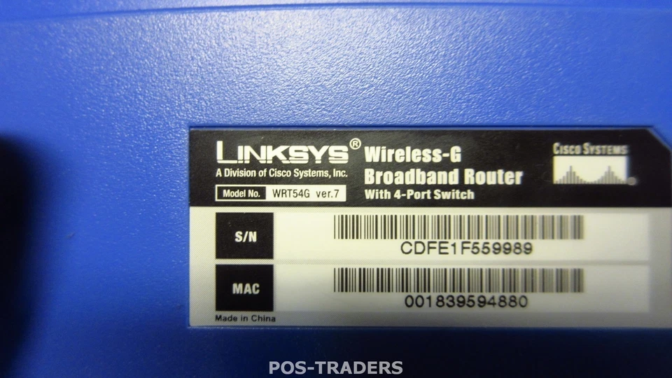 Cisco LINKSYS WRT54G VER.7 Wireless-G Broadband 4-Port Router 54 Mbps INCL PSU - Bild 3 von 3