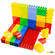 Lot of 107 LEGO Duplo 2x4 2x2 Thin Flat Base Plate Curved Building Bricks Blocks