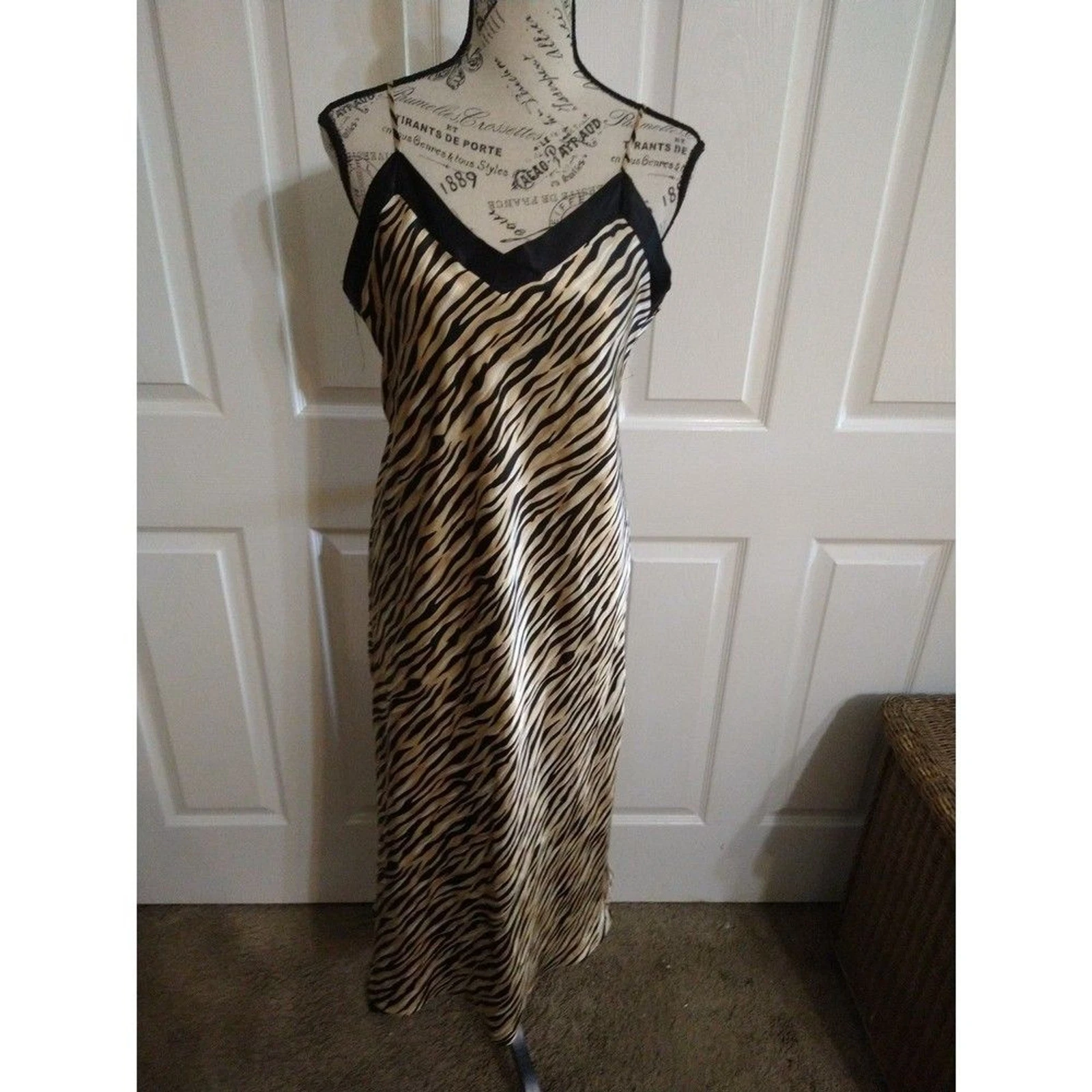 UNDERCOVER Abito maxi pigiama zebrato tesori segreti vintage Y2k