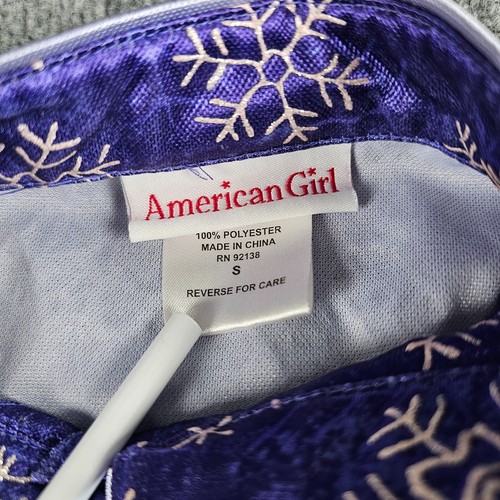 American Girl Girl's S Purple Asian Snowflakes Long Sleeve Pants Pajamas Set 2pc - Picture 4 of 20