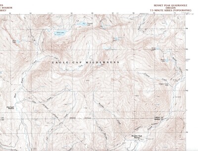 Bennet Peak Quadrangle Oregon 1990 USGS Topo Map 7.5 Minute Topographic