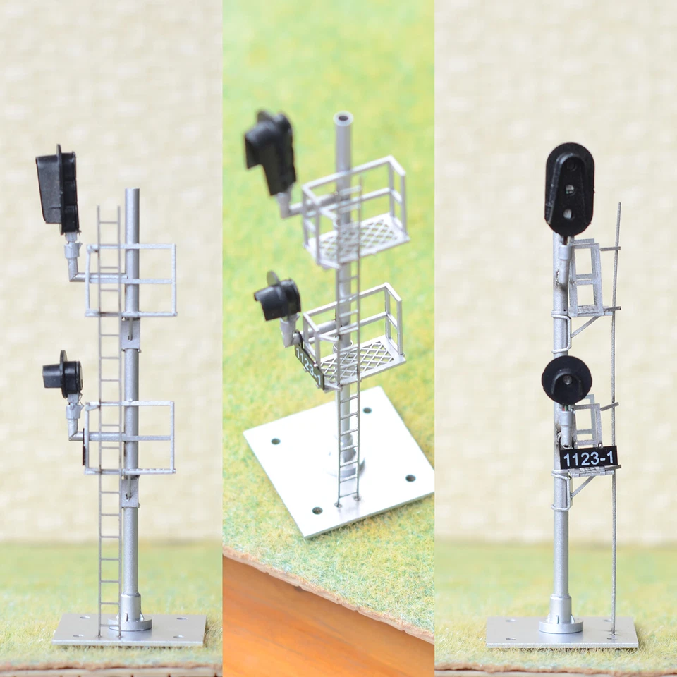 1 x HO scale model 3 colors block signal full sunshield 3+1 targets metal #F31 - Image 2 of 4