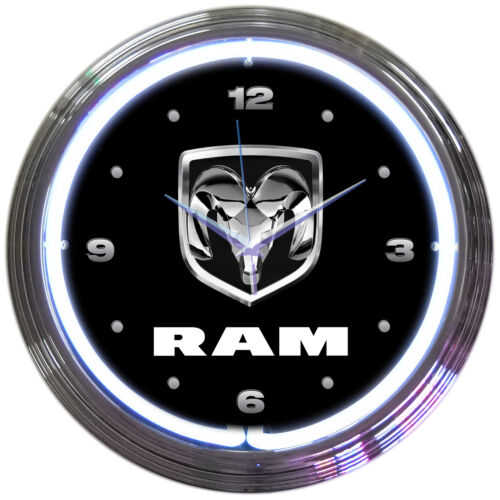 RAM NEON CLOCK Sign Lamp Light - Picture 1 of 1