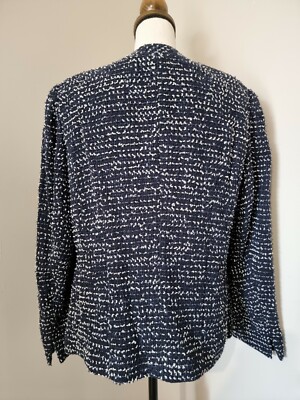Veste Tweed De Printemps MAYERLINE Neuve Avec étiquette - Taille 48, Marine Et Blanc