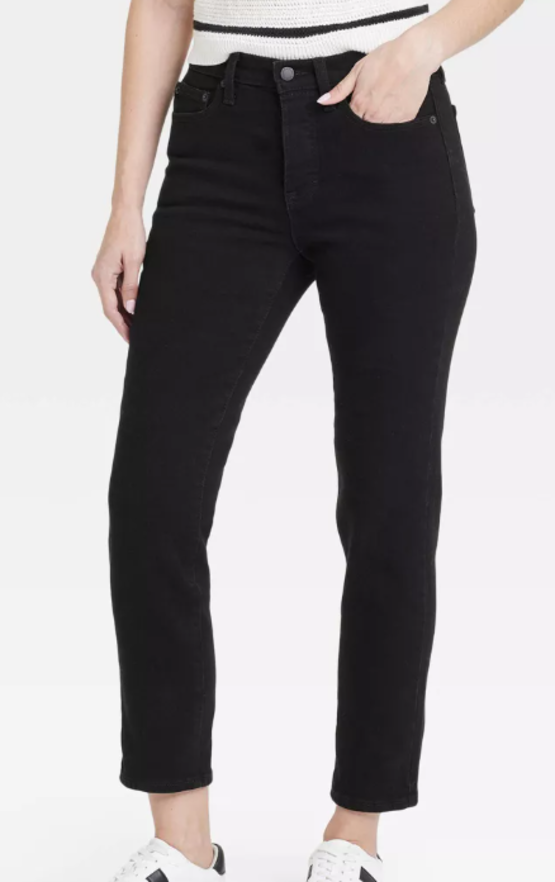 NEW Universal Thread Women's Mid-Rise 80's Slim Fit Jeans Black Size 12