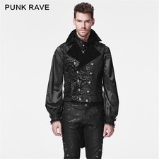 Punk Rave Gothic Men Vest Steampunk Vintage Sleeveless Swallow Tail Waistcoats