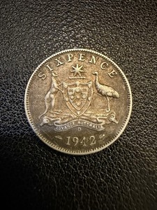 Australia Sixpence 1942 0.925 Silver Coin S223