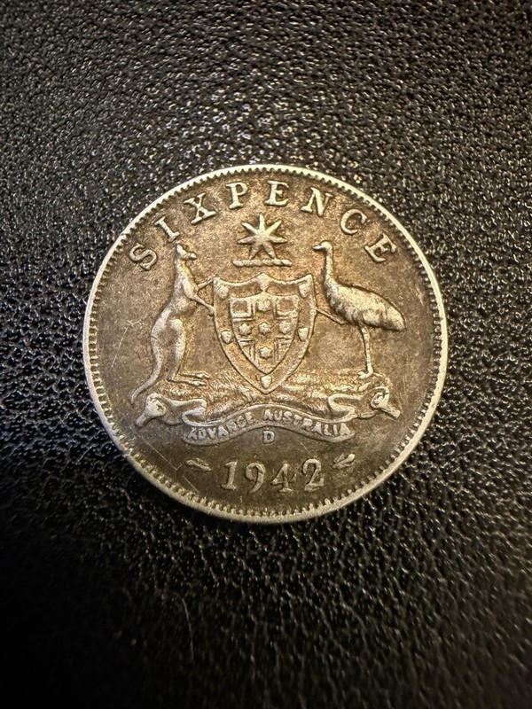 Australia Sixpence 1942 0.925 Silver Coin S223