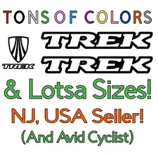 Trek Bikes Serif OUTLINE Vinyl Decal Set - Many Sizes/Colors Cycling Bicycles