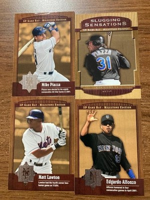 2001 SP Game Bat Milestone Mets Team Set  + insert 4 cards