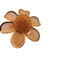 Vintage Gold Tone Mesh Brooch  Twisted Wire 2 in Diameter