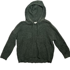 Aerie All Love Sherpa Fleece Hoodie S/P Small Green Cozy Pullover Sweatshirt