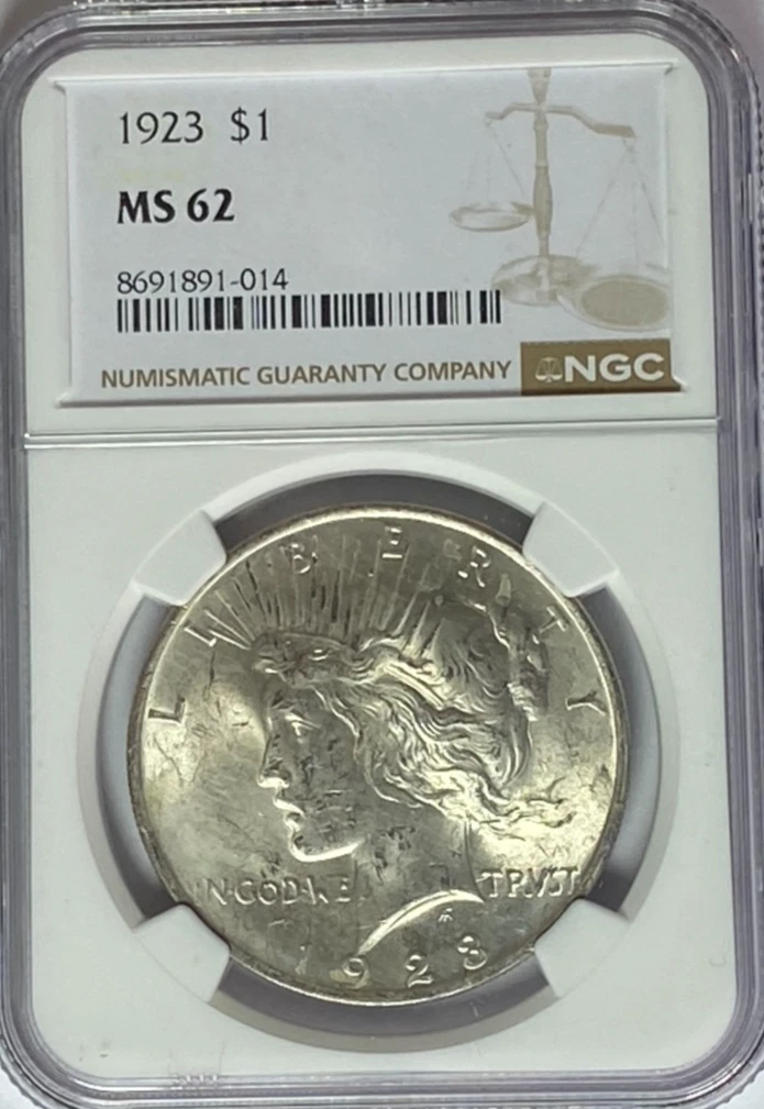1923年 $1 リバティ 銀貨 MS62 NGC ピースダラー 1923 Year Grade MS 62 Peace US Dollars (1921-1935) for sale | eBay