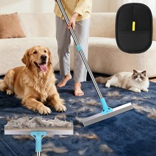 Multifunctional Carpet Rake for Pet Hair Removal Tool 2 in 1 Metal and TPU Ma...