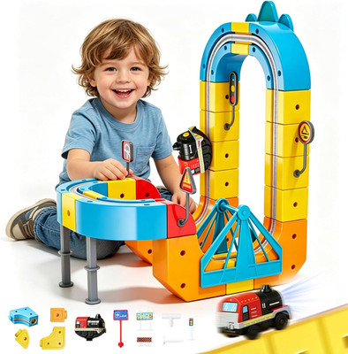 Electric Train Set for Kids, Anti-Gravity Infinity Racer 3D Flexible Race Car Tr