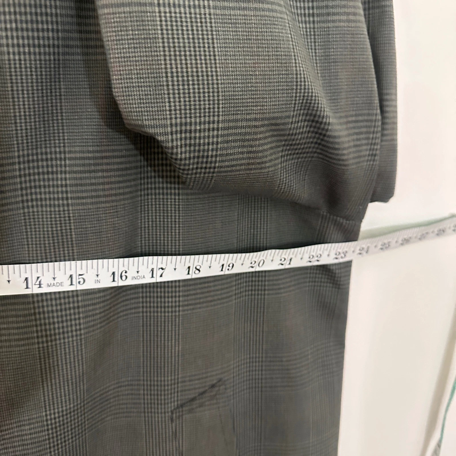 VTG Hastings Mens Mac Coat 40 M Olive Gray Glen Plaid Trench Overcoat Heritage image 4