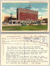 Hotel Anthony Wayne Hamilton Ohio Postcard