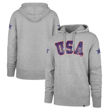 Men's '47 Gray USA Hockey Scrum Victory Run Hoodie