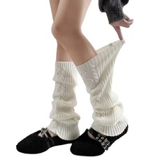 Women  s Cable Knit Leg Warmers Winter Slouch Knee high Boot Socks Leg Sleeves