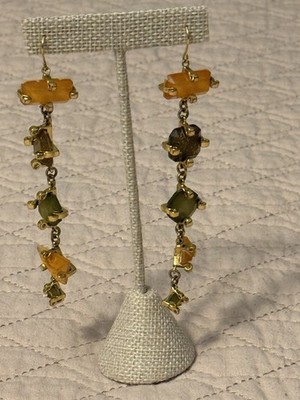 Erickson Beamon Rocks Crystal  Statement Long Earrings 4.50 