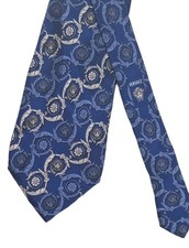 VERSACE Blue Black White Medusa Baroque Art Silk Neck Tie Made In Italy 3.75x60"