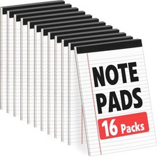 16 Pack Note Pads Bulk, Small Legal Pads 5" x 8" Narrow Ruled Lined Writing Pad,