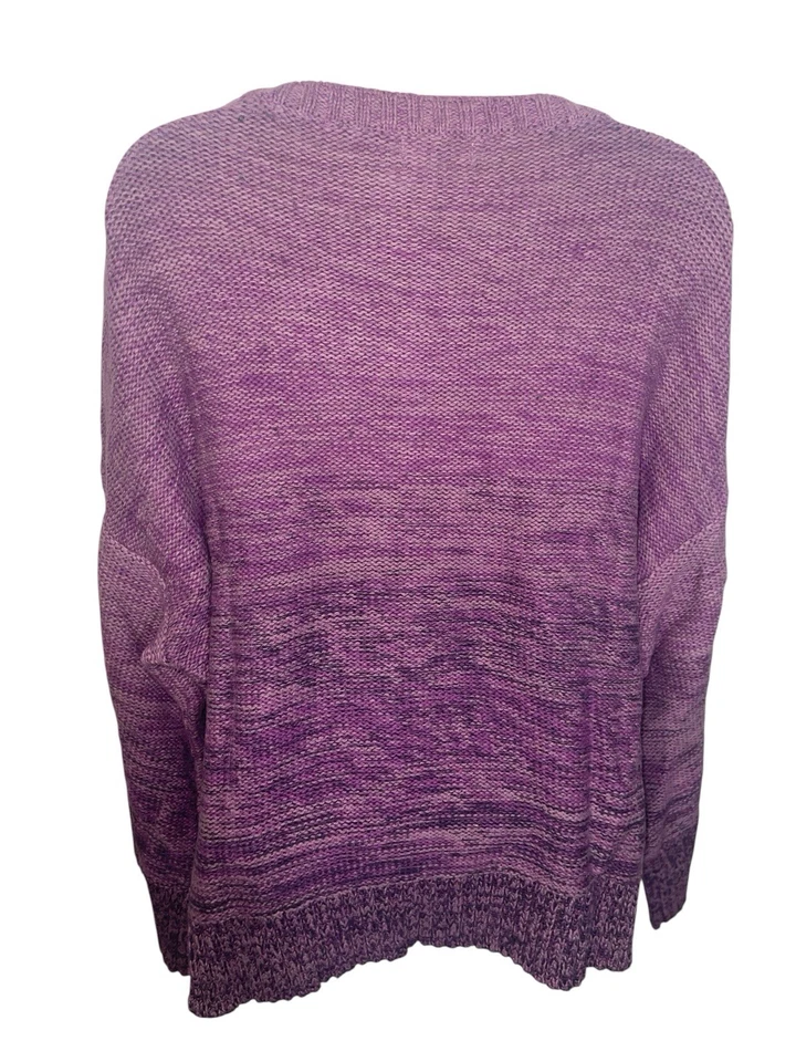 Suéter Style & Co Feminino 1X Plus Size Acabamento Trançado Marled em Uva Escura $49.50 - Imagem 2 de 4