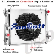 3 ROW Aluminum Radiator+Fan Shroud For 2005-2014 Ford Mustang 3.9L/5.0L V8 PRO