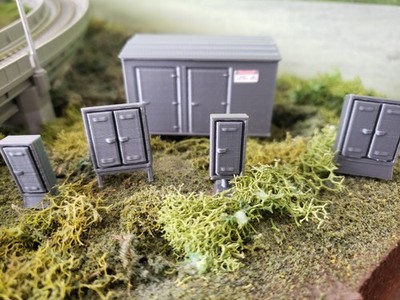 HO SCALE 1:87 ELECTRICAL CABINET BOX TRACKSIDE SWITCH SIGNAL DETECTOR BUILDING  