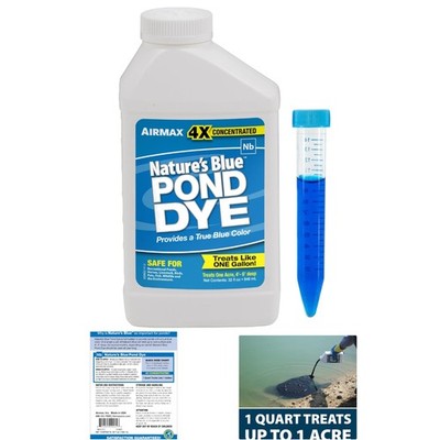 1 Quart Nature's Blue Pond Dye - Concentrated Water Colorant for Aquatic Health