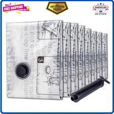 8 Jumbo Vacuum Storage Bags with Travel Hand Pump for Clothes, Bedding, Blankets