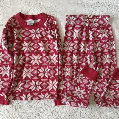 Hanna Andersson Pajama Set Size Kids Small 6-7 Long John Scandi Holiday 120 cm