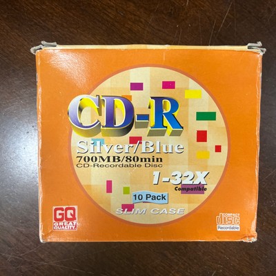 CD-R 700 MB 80 Min CD Recordable Disc 1-32x 8 In Pack Slim Case